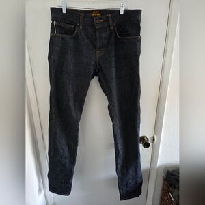 Brave Star Jeans Mens 33x36 Blue Selvedge Cone Denim Dark Wash Button Fly